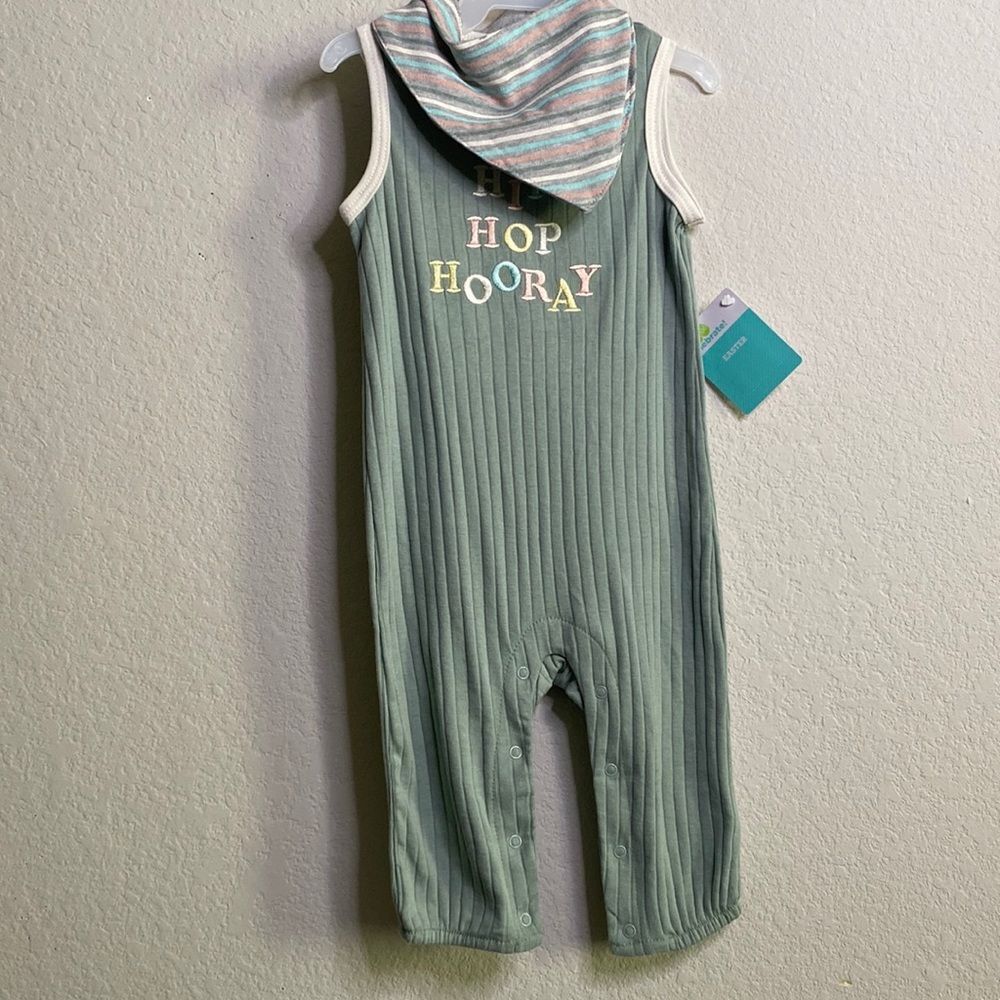 NWT Pastel Green Baby boy ribbed jumpsuit Easter outfit 12m 12 months